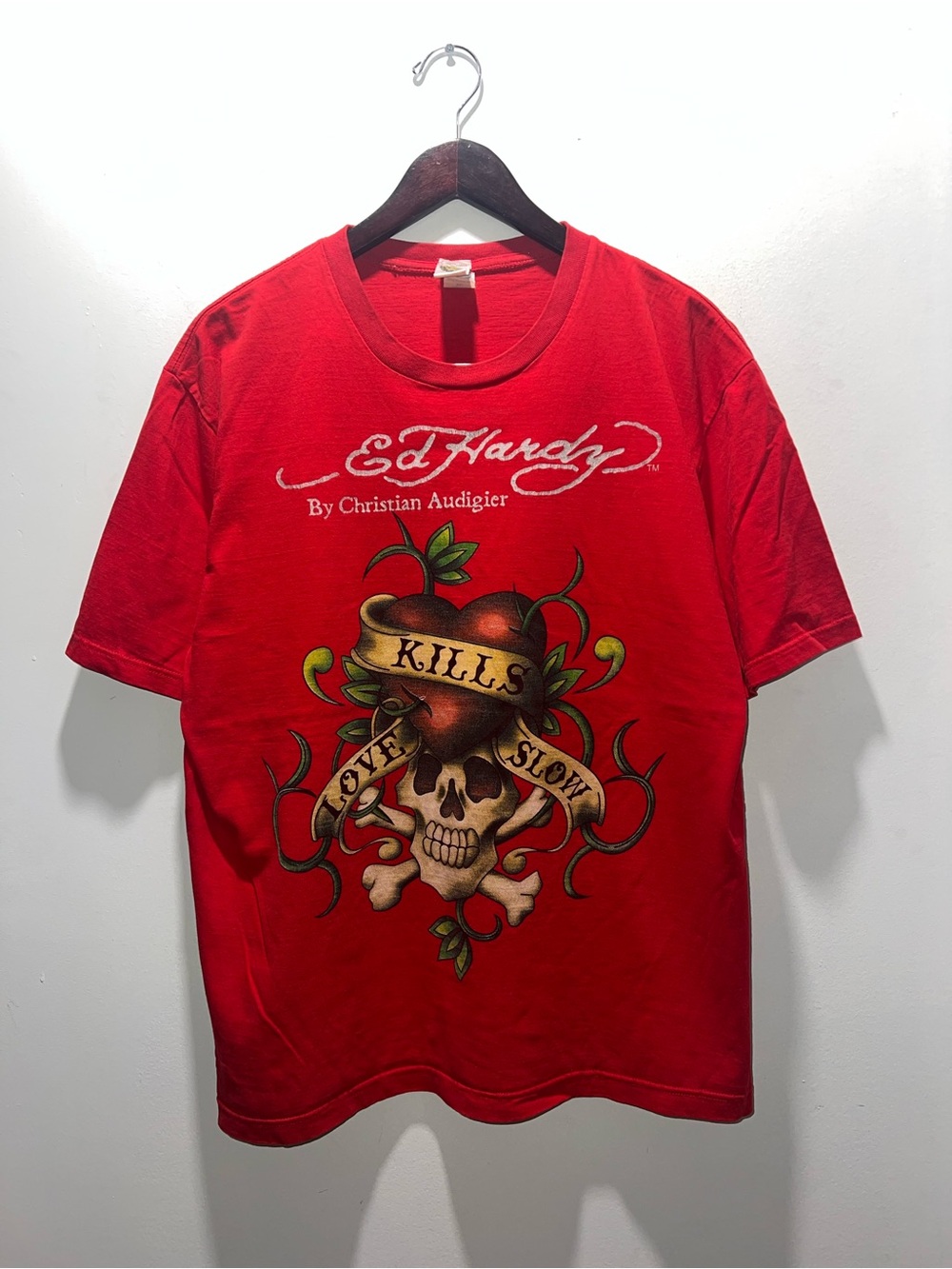 👕🌶 Y2K Vintage Ed Hardy "Love Kills Slow" Doube Sided T-Shirt